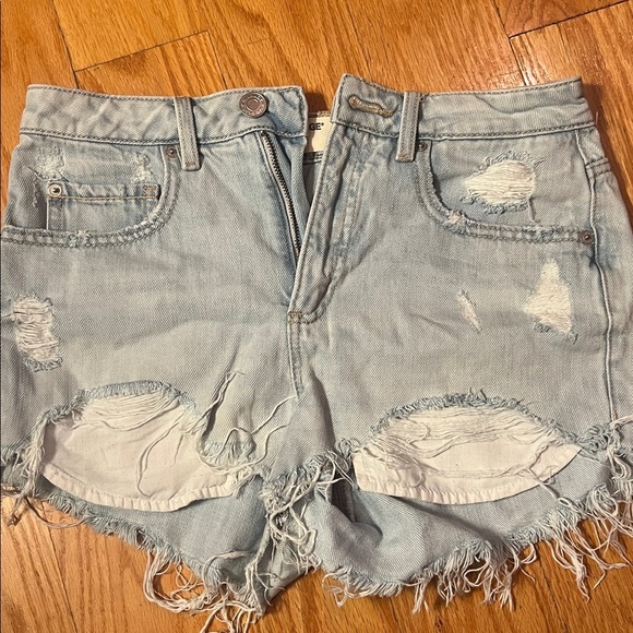 Garage Sky Blue Ripped Denim Shorts - Picture 3 of 5